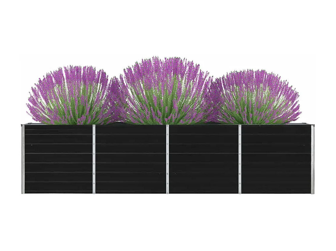 Jardinera elevada acero galvanizado gris antracita 320x40x77 cm