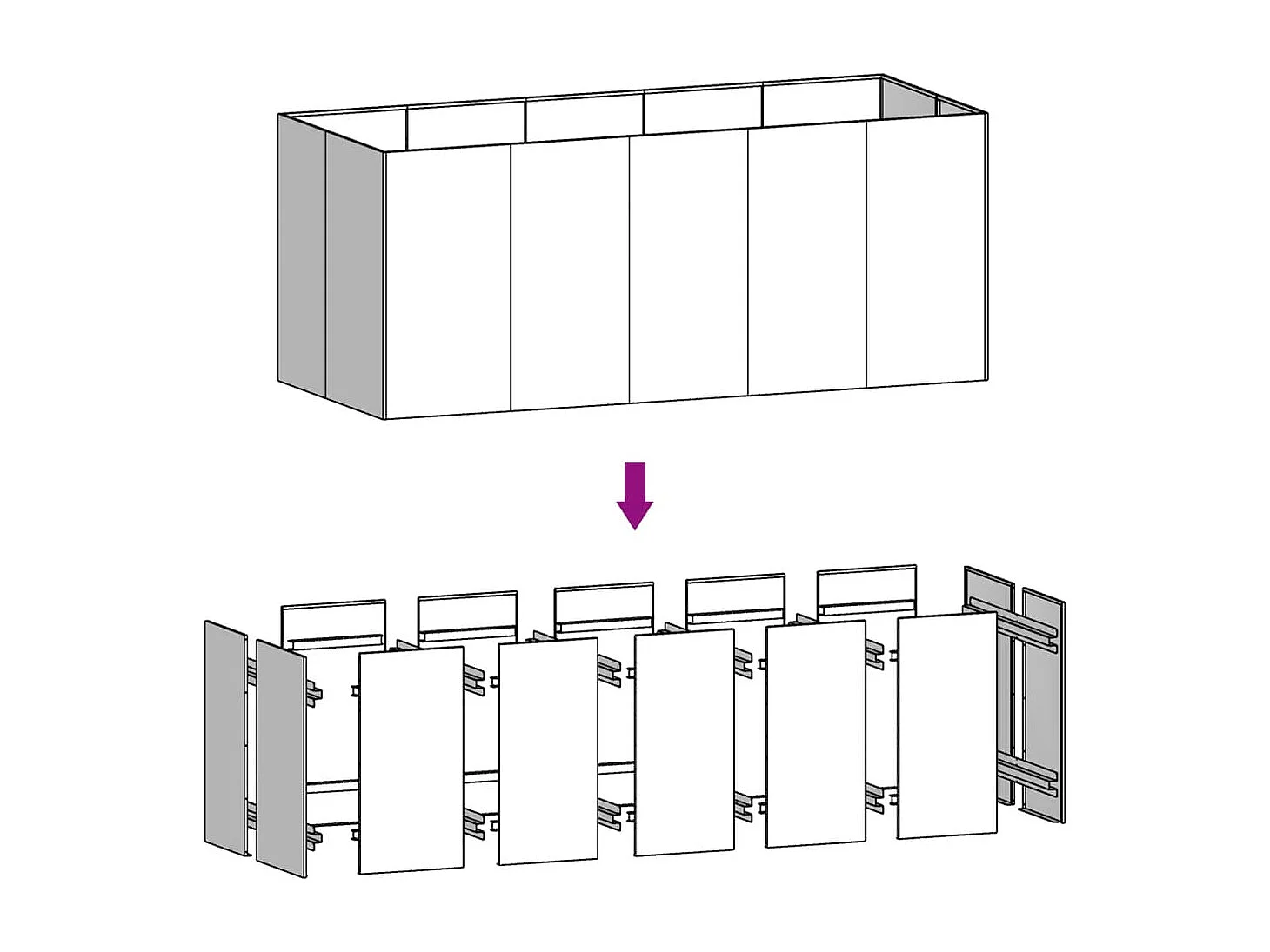 Lit surélevé de jardin 200x80x80 cm acier corten