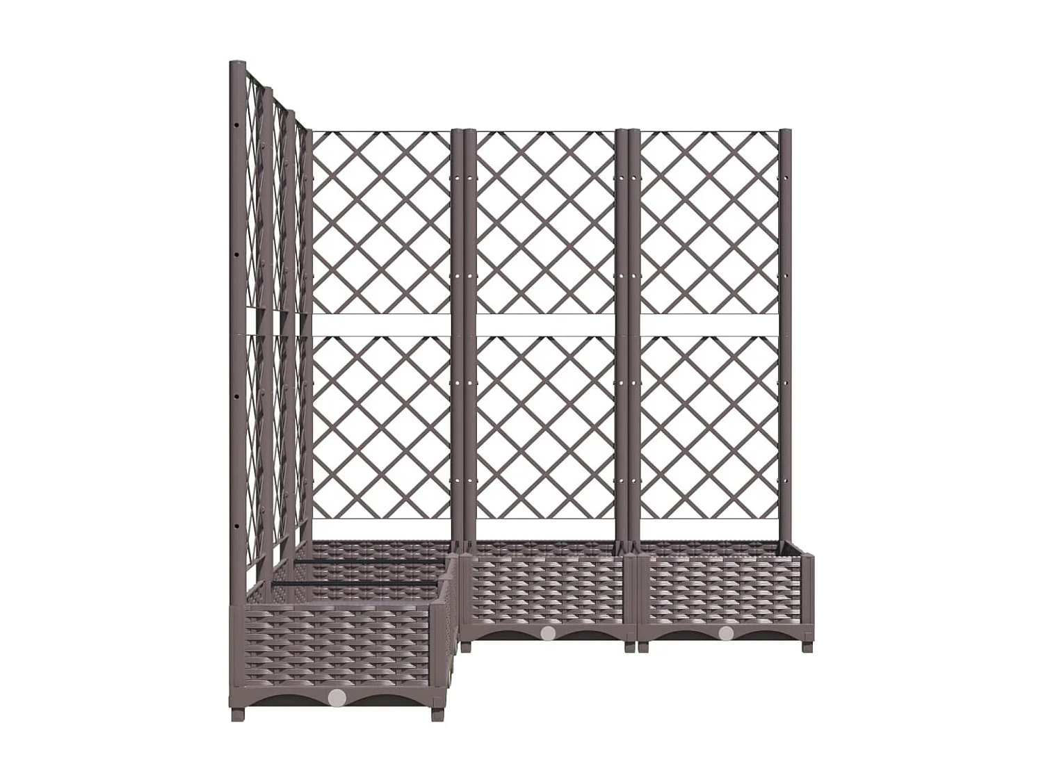 Jardinière avec treillis Marron 120x120x121,5 cm PP