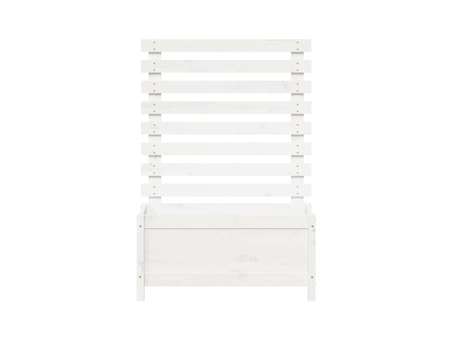 Jardinière avec support blanc 79x39,5x114 cm bois de pin massif