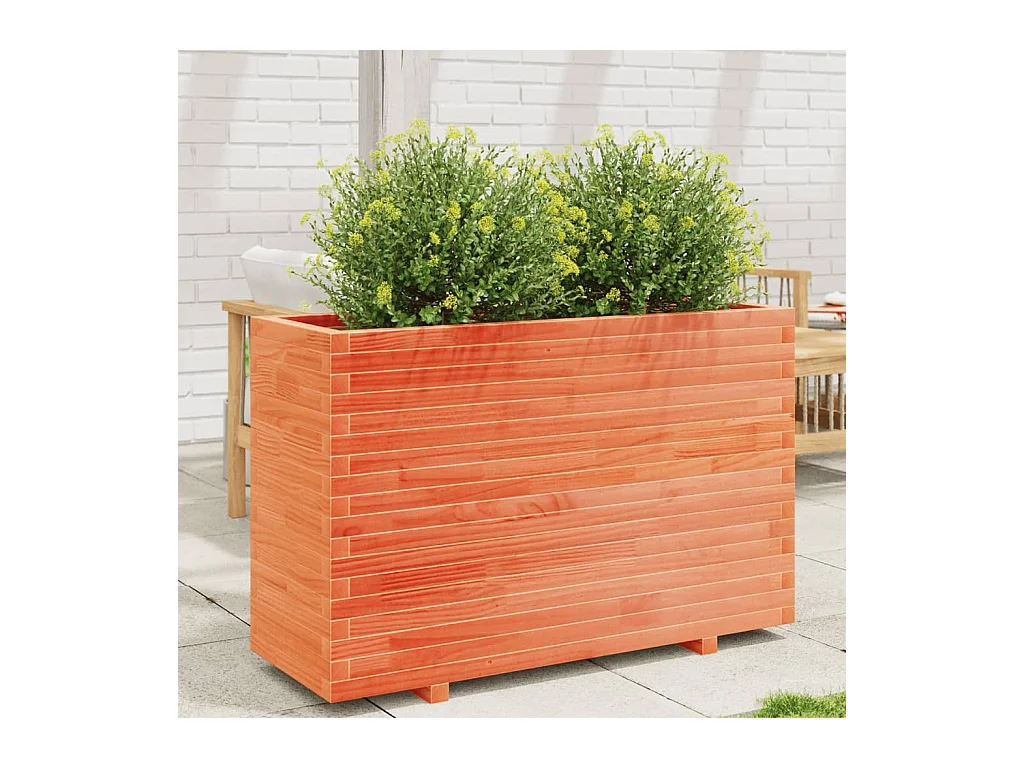 Jardinière cire marron 110x40x72,5 cm bois de pin massif