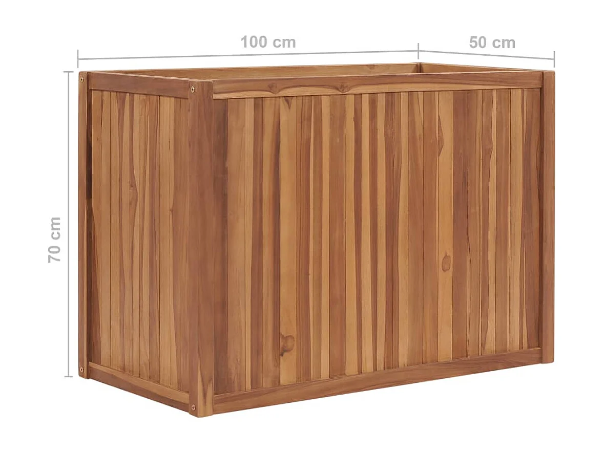 Canteiro elevado de jardim 100x50x70 cm madeira de teca maciça