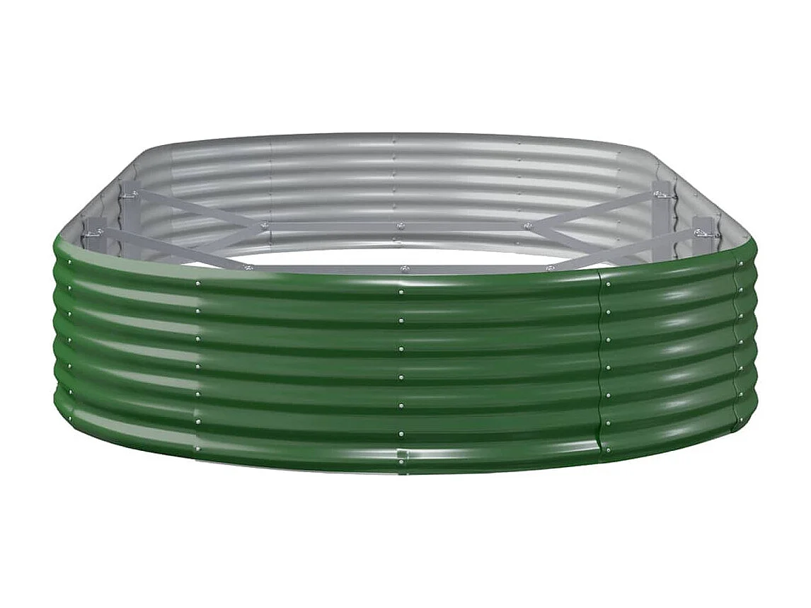 Jardinera arriate acero recubrimiento polvo verde 296x140x36 cm