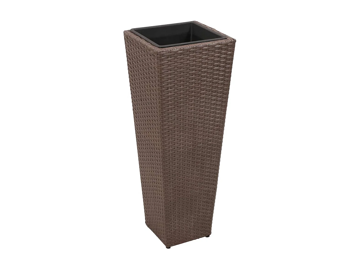 Floreiras de jardim altas 3 peças vime PE castanho