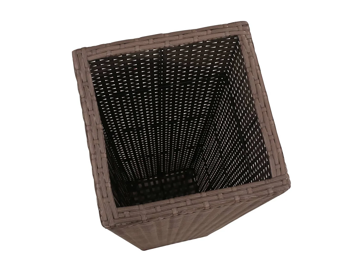 Floreiras de jardim altas 3 peças vime PE castanho