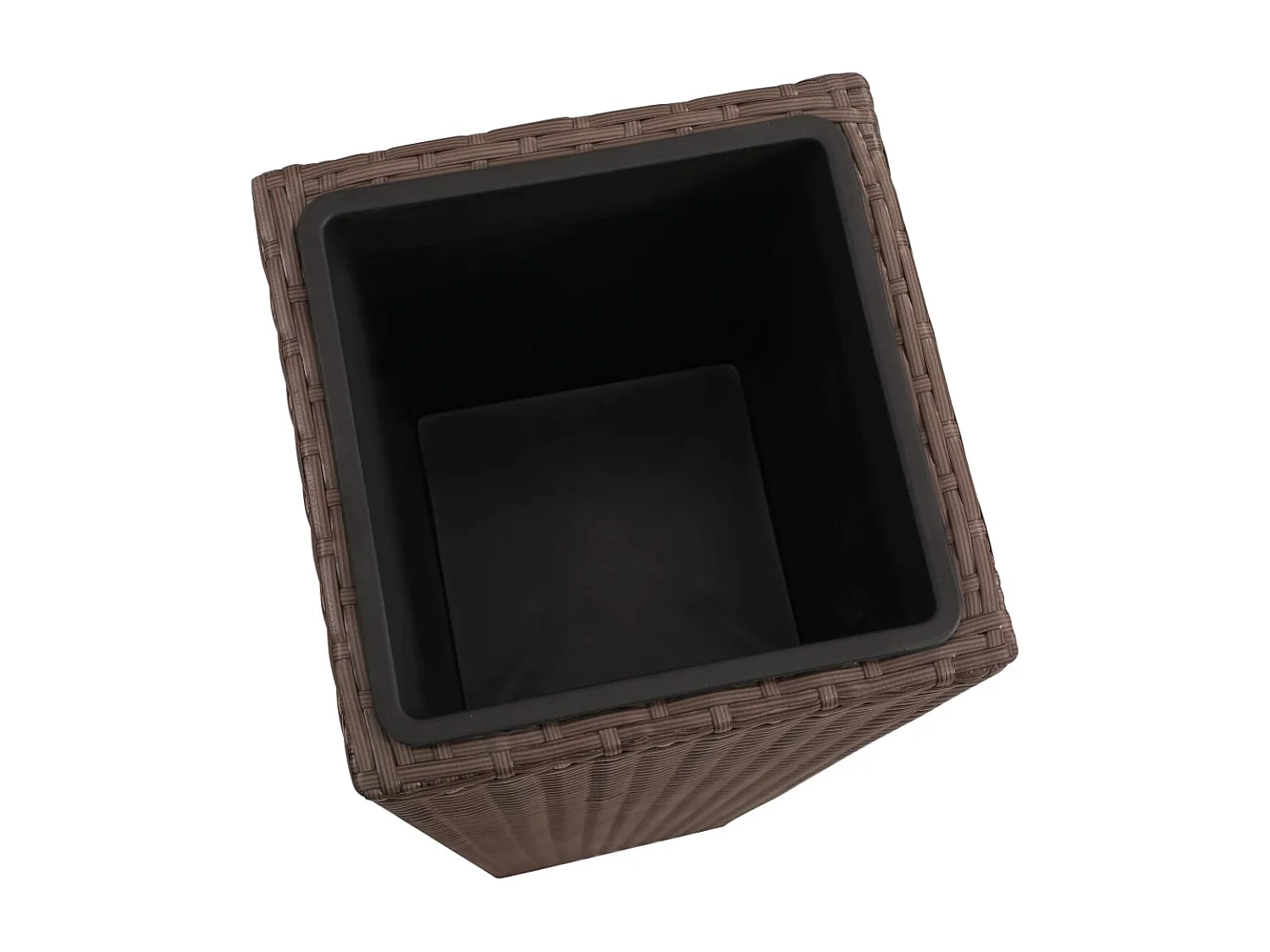 Floreiras de jardim altas 3 peças vime PE castanho