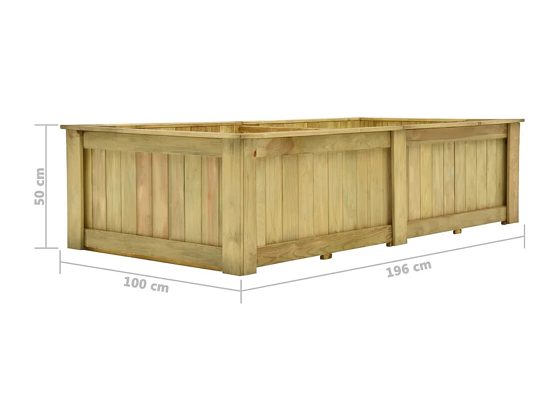 Jardinière surélevée 196x100x50 cm Bois de pin imprégné
