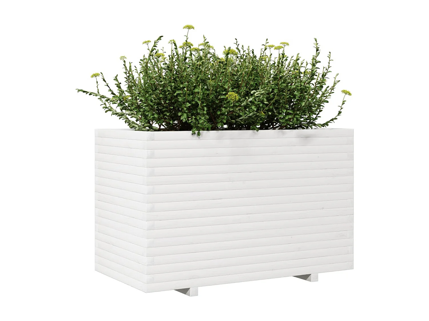 Vaso/floreira de jardim 110x60x72 cm pinho maciço branco
