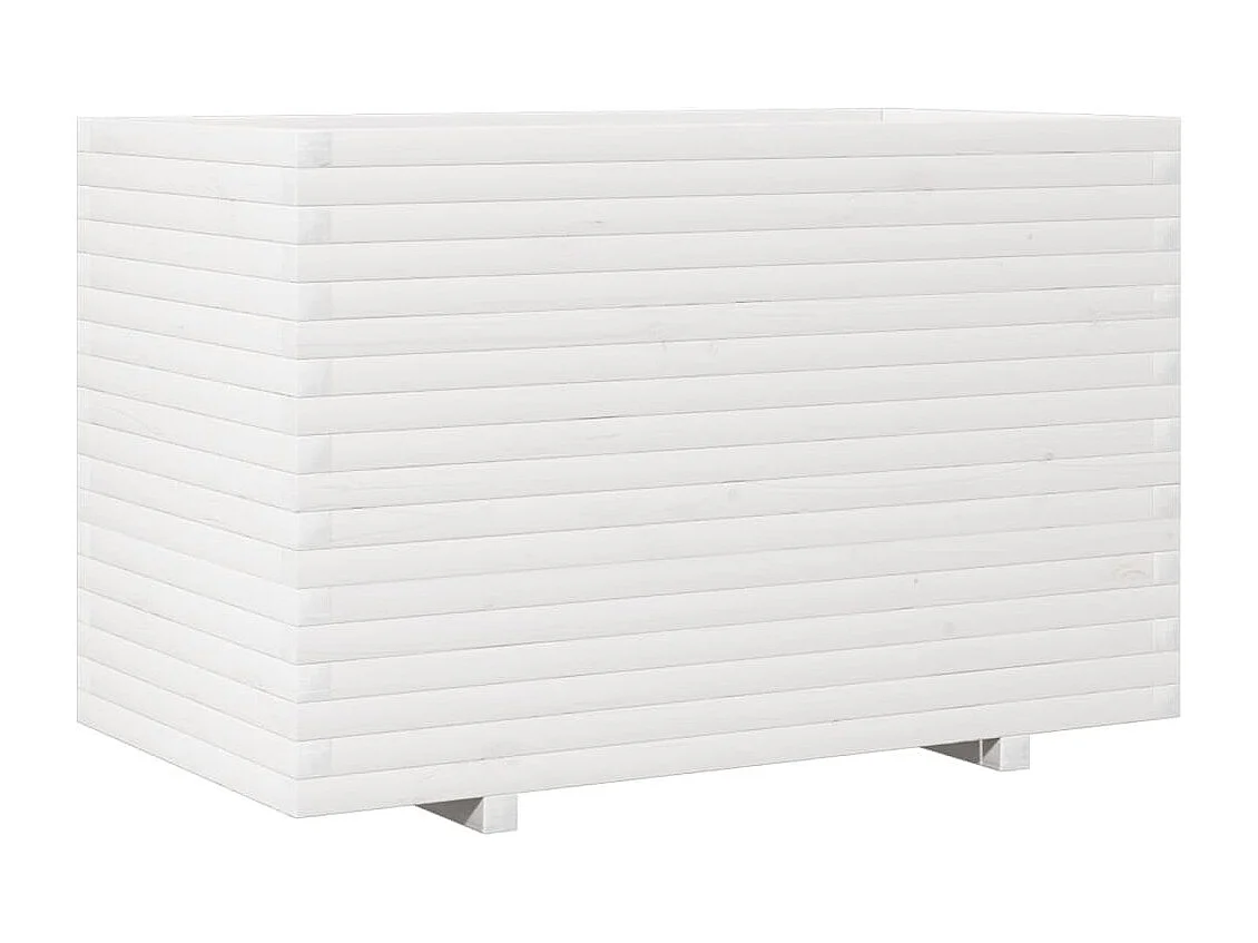 Jardinière blanc 110x60x72 cm bois de pin massif