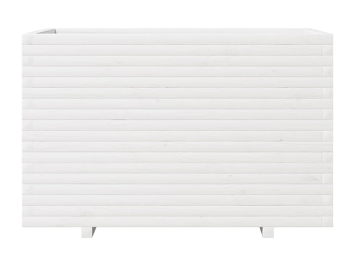 Jardinière blanc 110x60x72 cm bois de pin massif