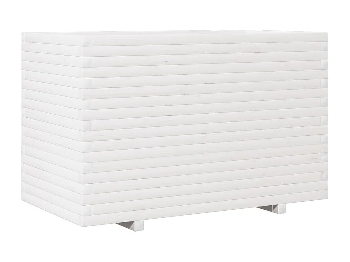Jardinière blanc 110x60x72 cm bois de pin massif