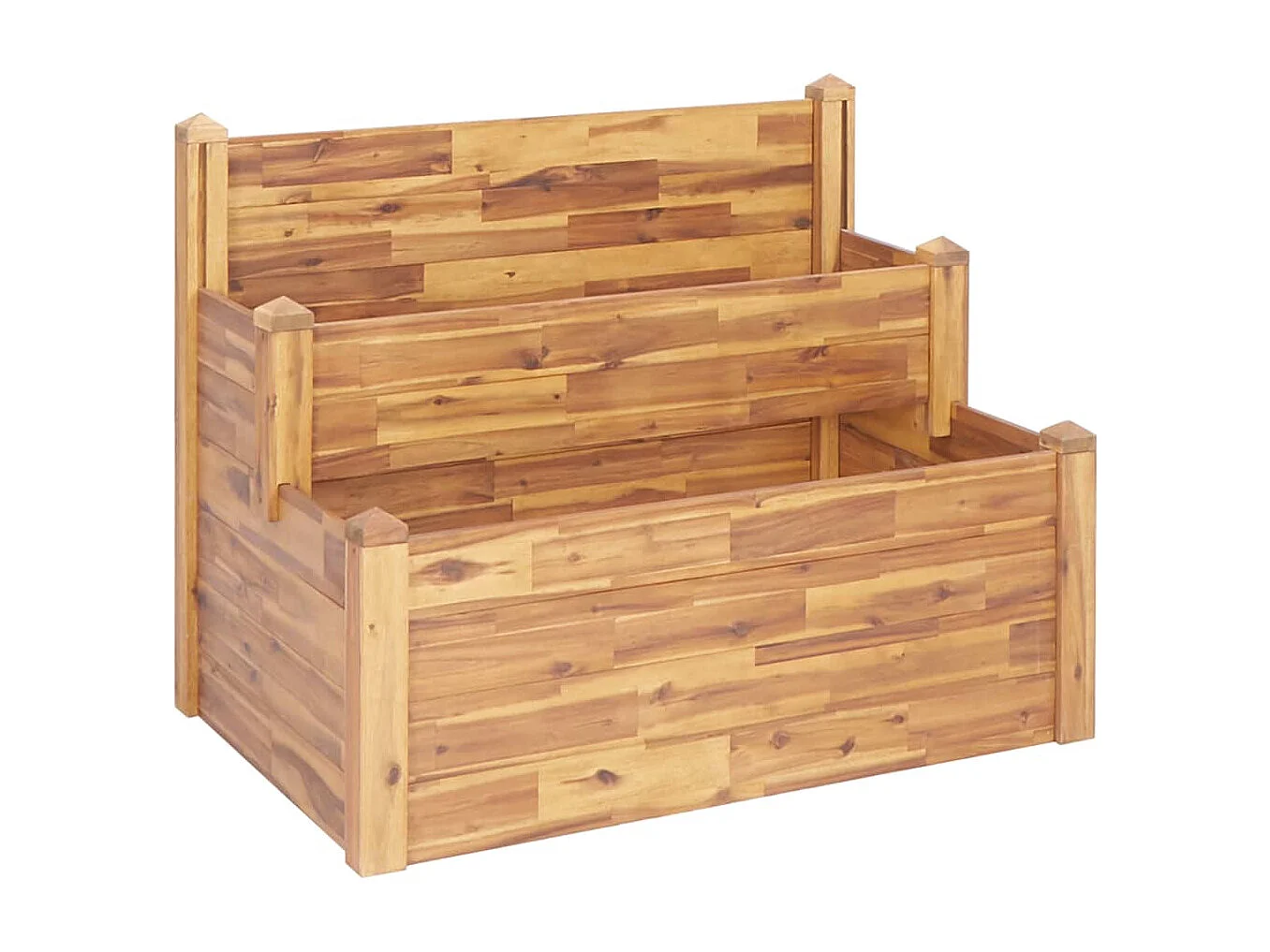 Jardinière sur 2 niveaux 110x75x84 cm Bois massif d'acacia