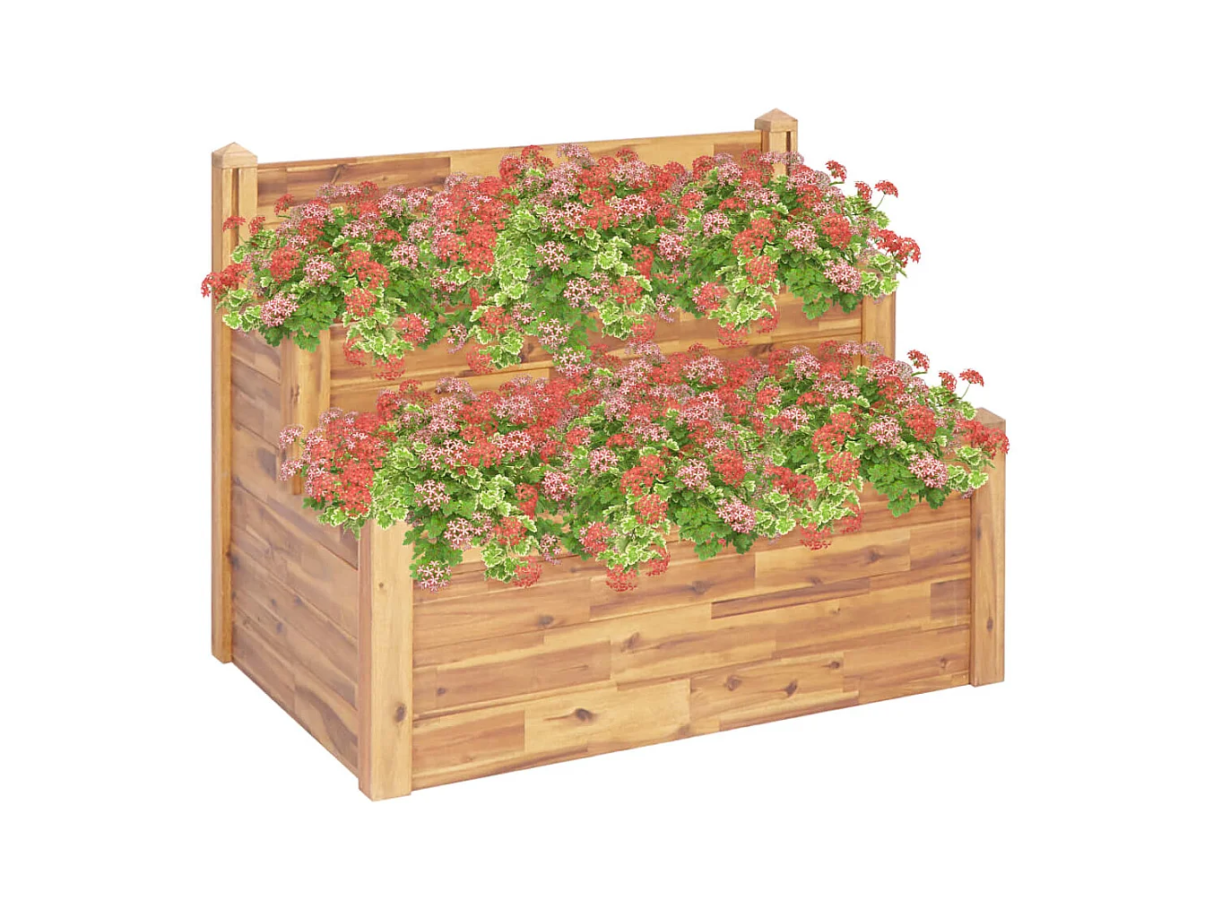 Jardinière sur 2 niveaux 110x75x84 cm Bois massif d'acacia