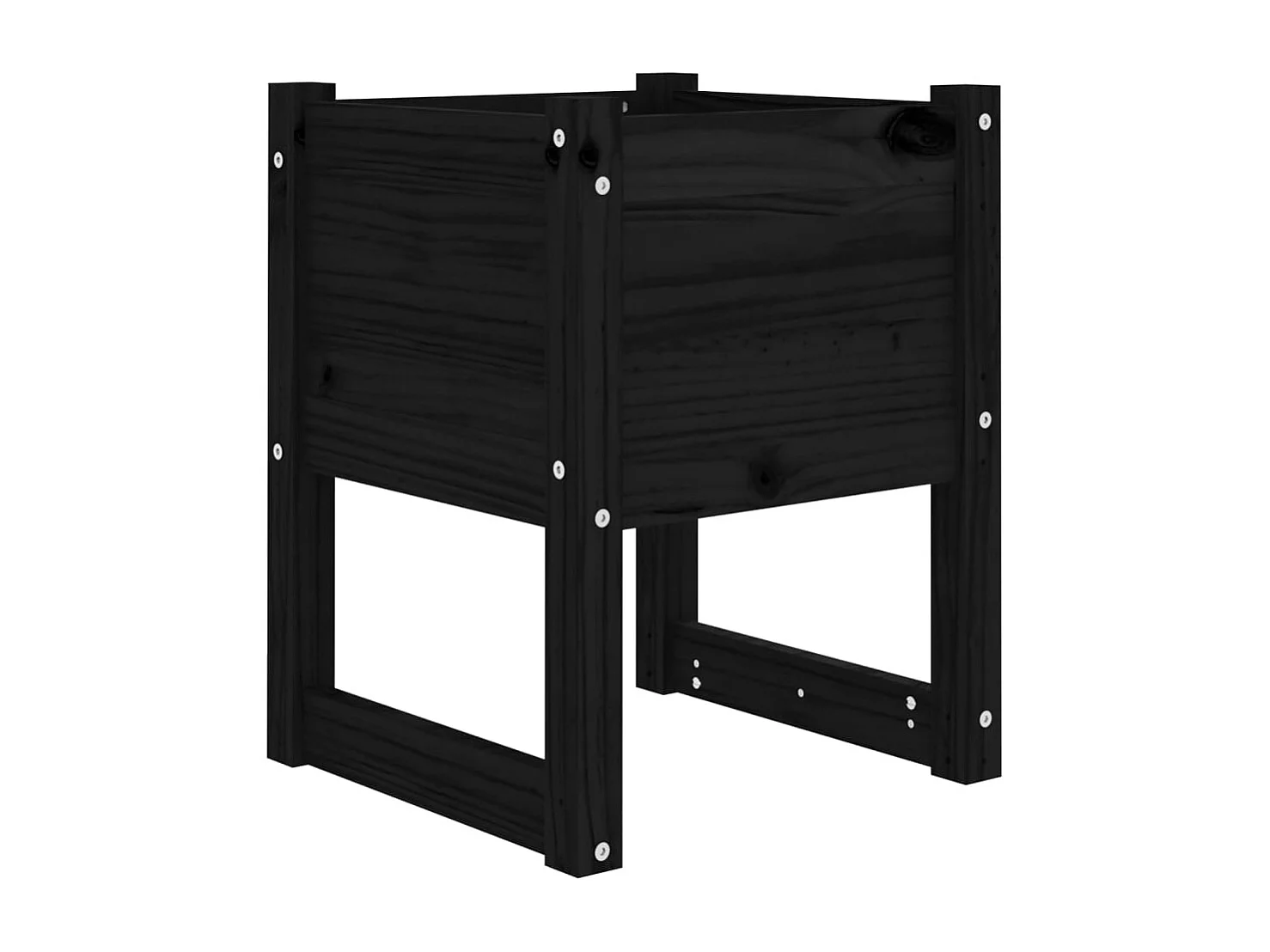 Jardinera madera maciza de pino negro 40x40x52,5 cm