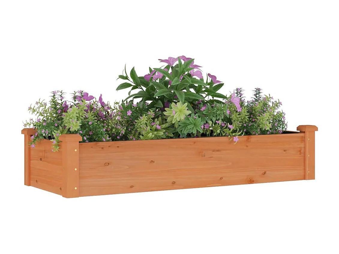 Lit surélevé de jardin doublure 120x45x25 cm bois massif sapin