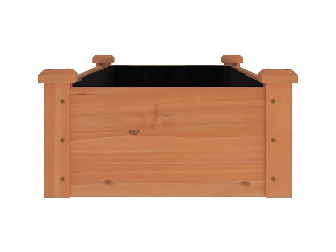 Jardinera arriate forro madera maciza abeto marrón 120x45x25 cm