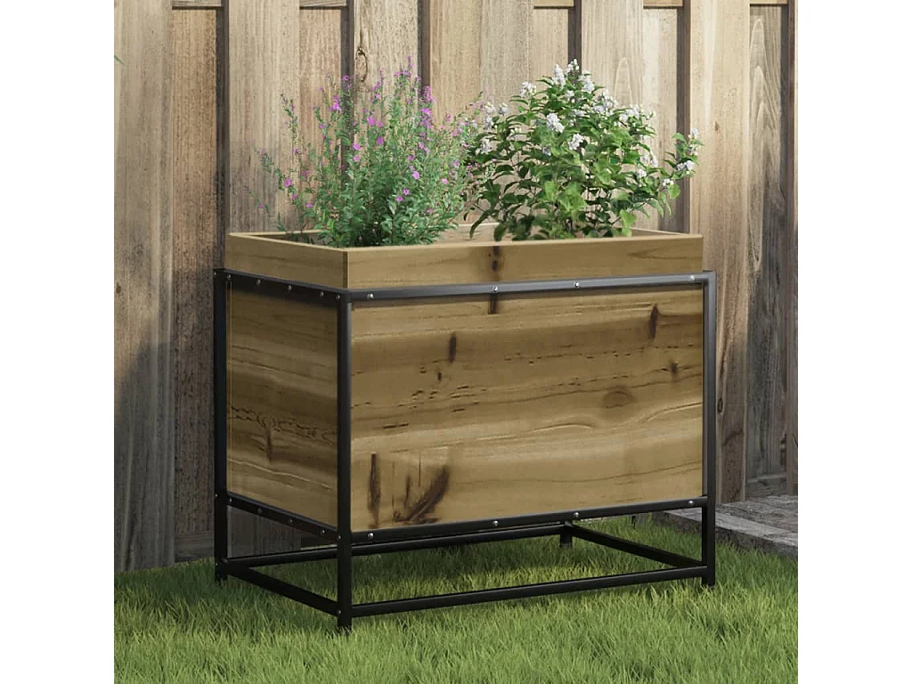 Jardinera de madera de pino impregnada 60x40x50 cm