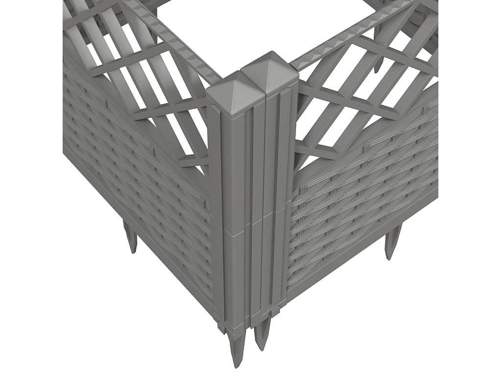 Jardinera con clavijas PP gris claro 43,5x43,5x43,5 cm