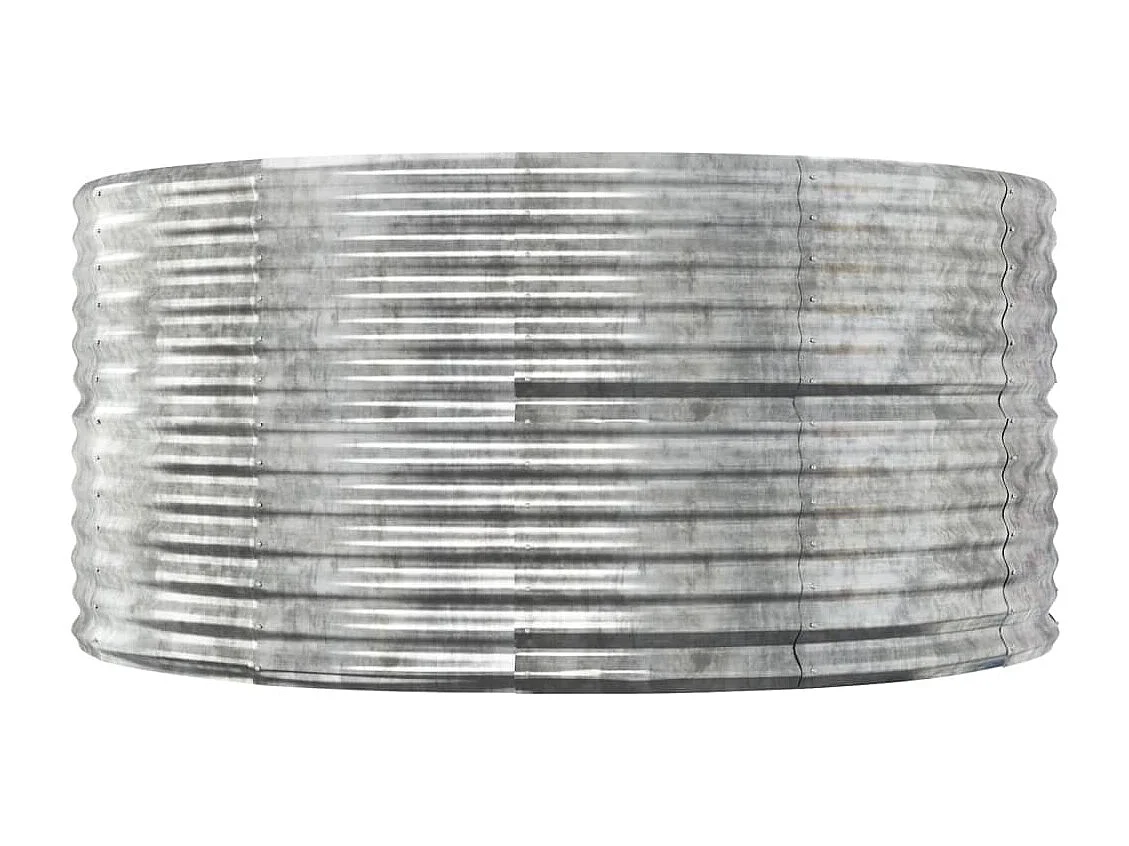 Canteiro elevado jardim 140x140x68 aço revestido a pó prateado