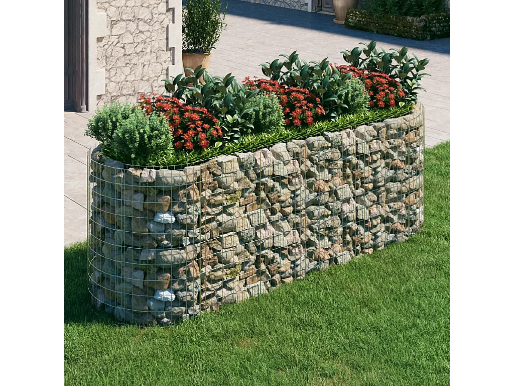 Lit surélevé à gabion Fer galvanisé 300x100x100 cm