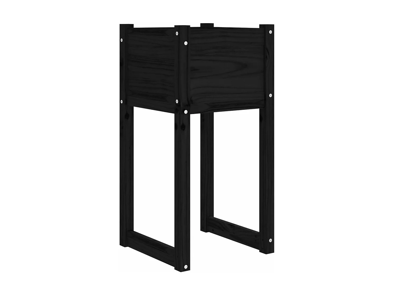 Jardinera 2 unidades madera maciza de pino negro 40x40x81 cm