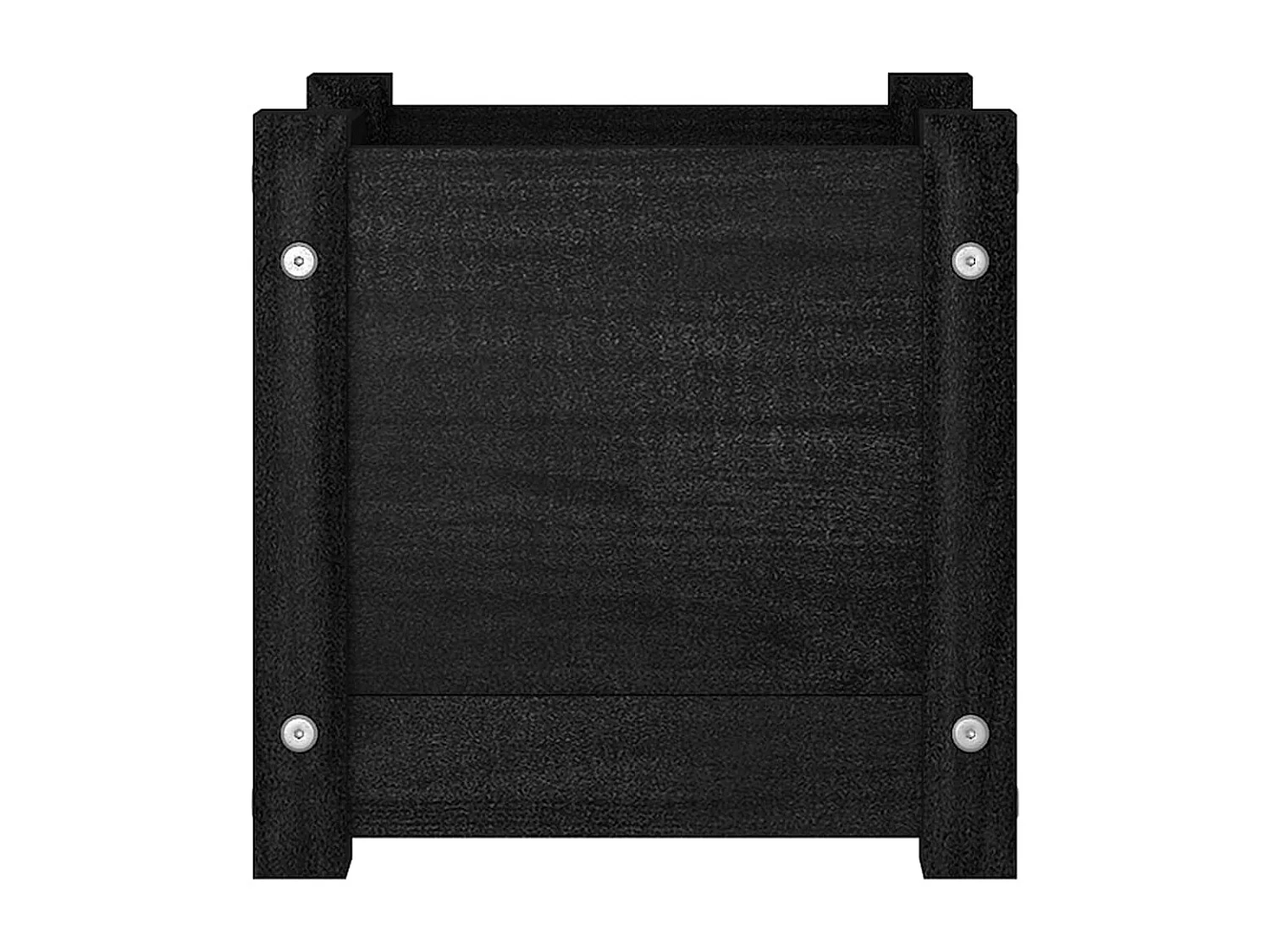 Jardineras 2 unidades madera maciza de pino negra 31x31x31 cm