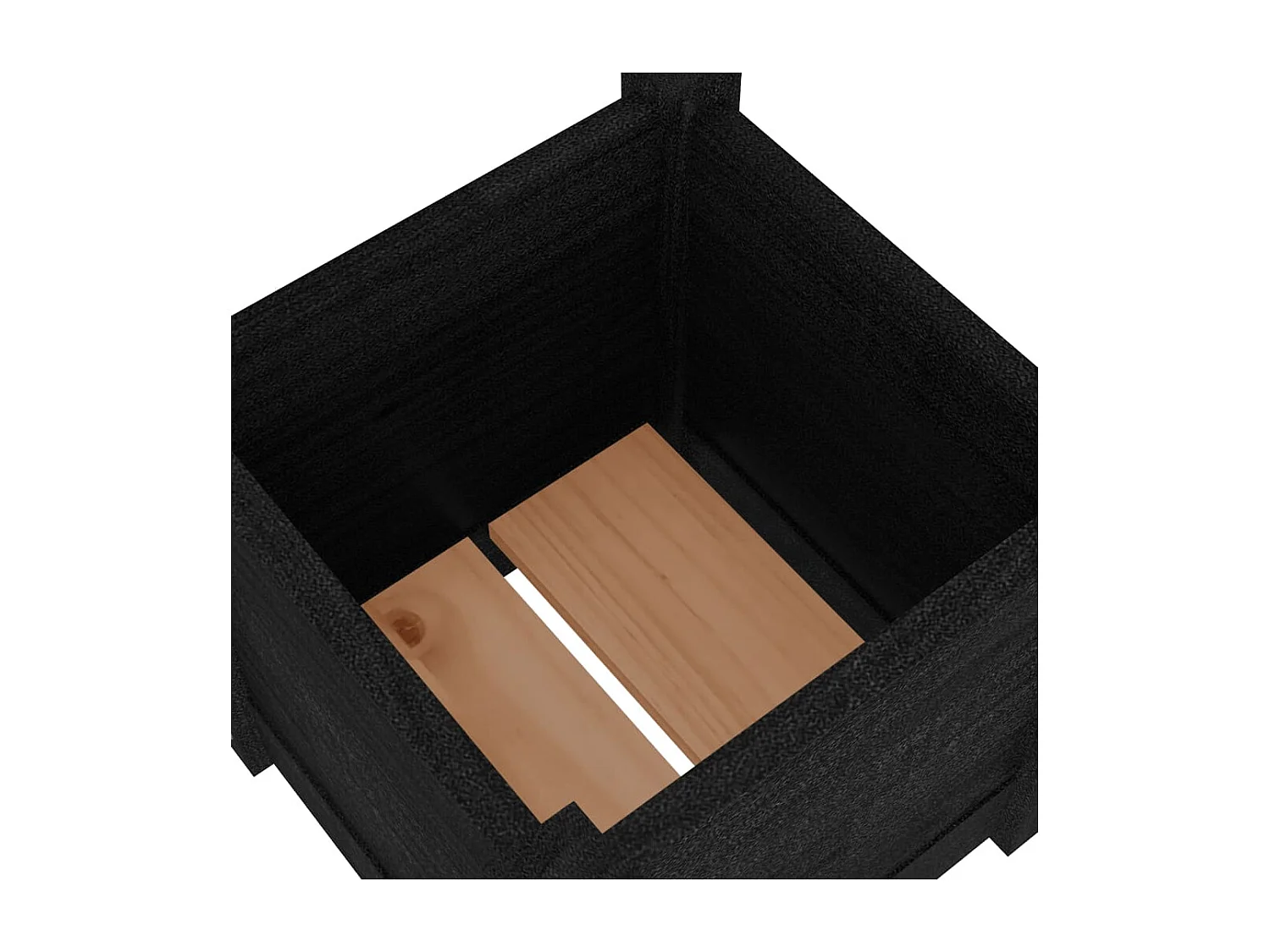 Jardineras 2 unidades madera maciza de pino negra 31x31x31 cm