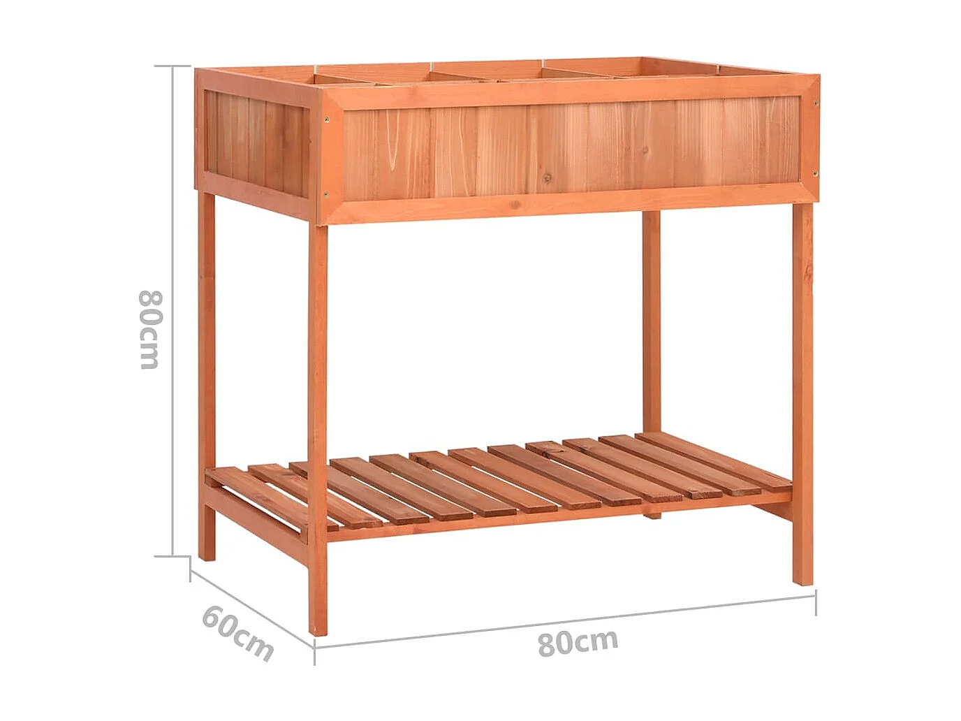 Floreira para ervas aromáticas 80x60x80 cm abeto maciço
