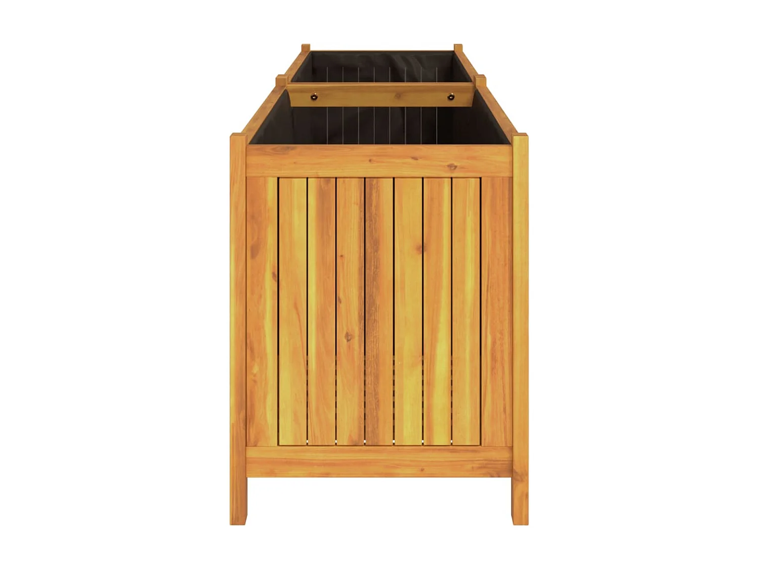 Jardinière avec doublure 199x38,5x50 cm bois massif d'acacia