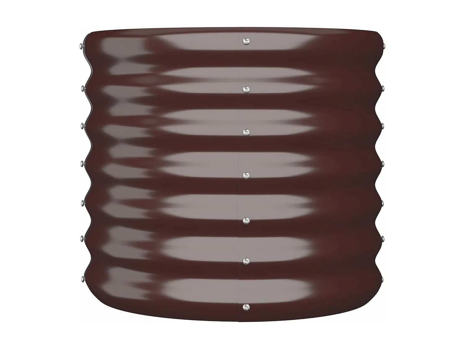 Vaso/floreira de jardim aço revestido a pó 40x40x36 cm castanho