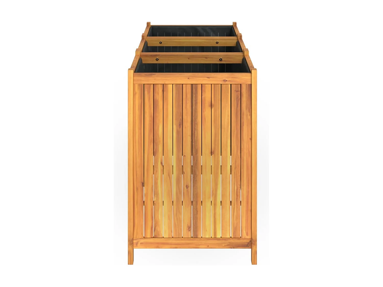 Jardinière avec doublure 150x50x75 cm bois massif d'acacia