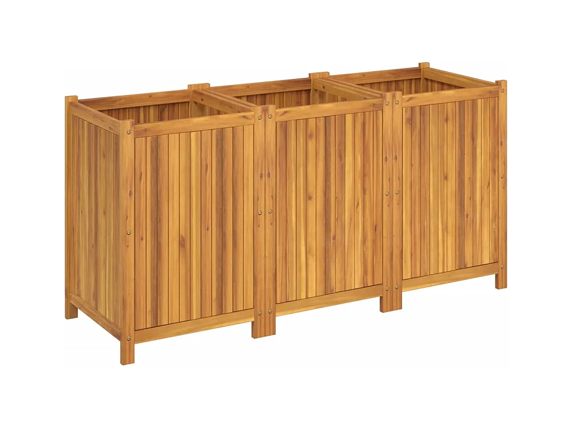 Jardinera con forro madera maciza de acacia 150x50x75 cm
