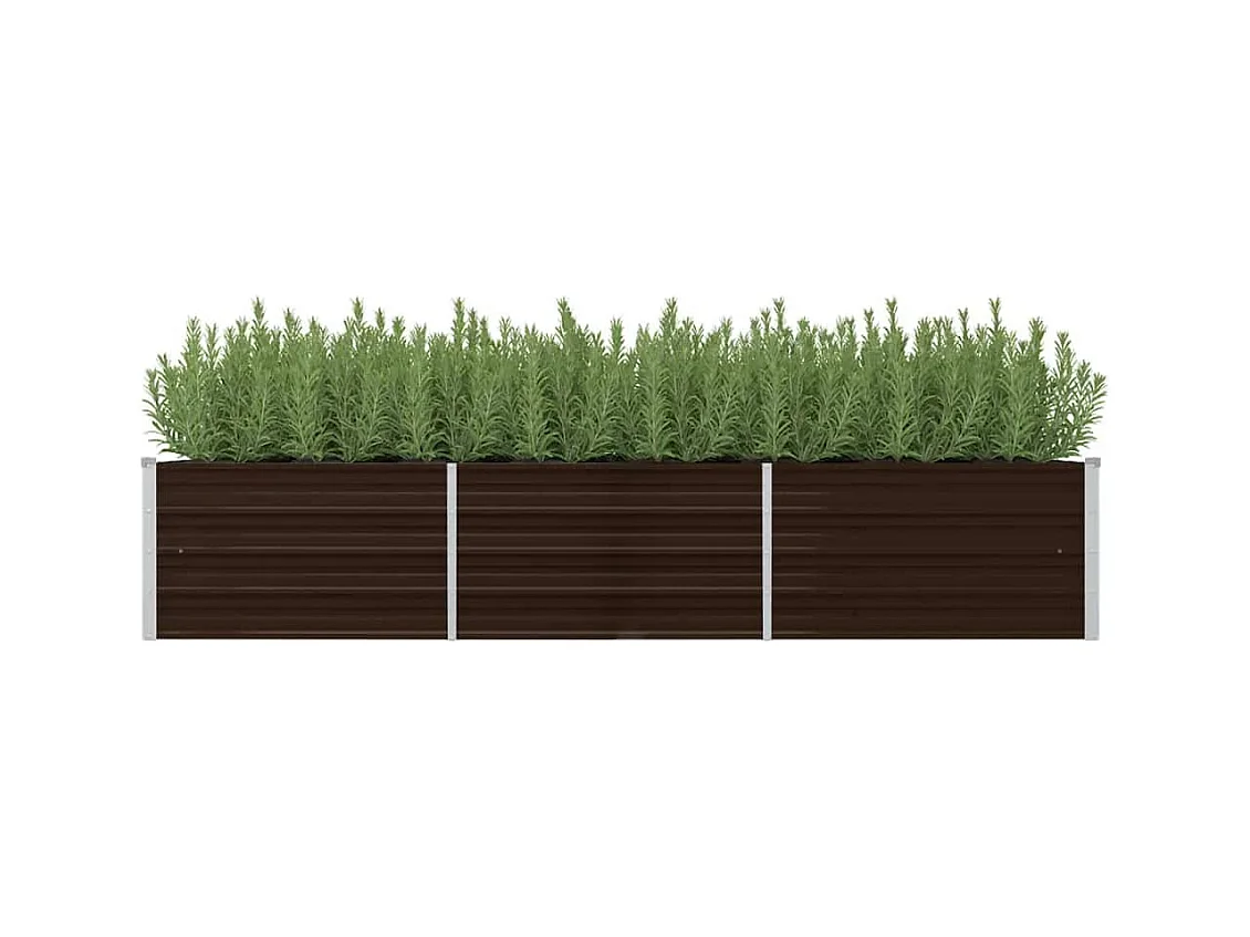Lit surélevé de jardin Marron 240x80x45 cm Acier galvanisé