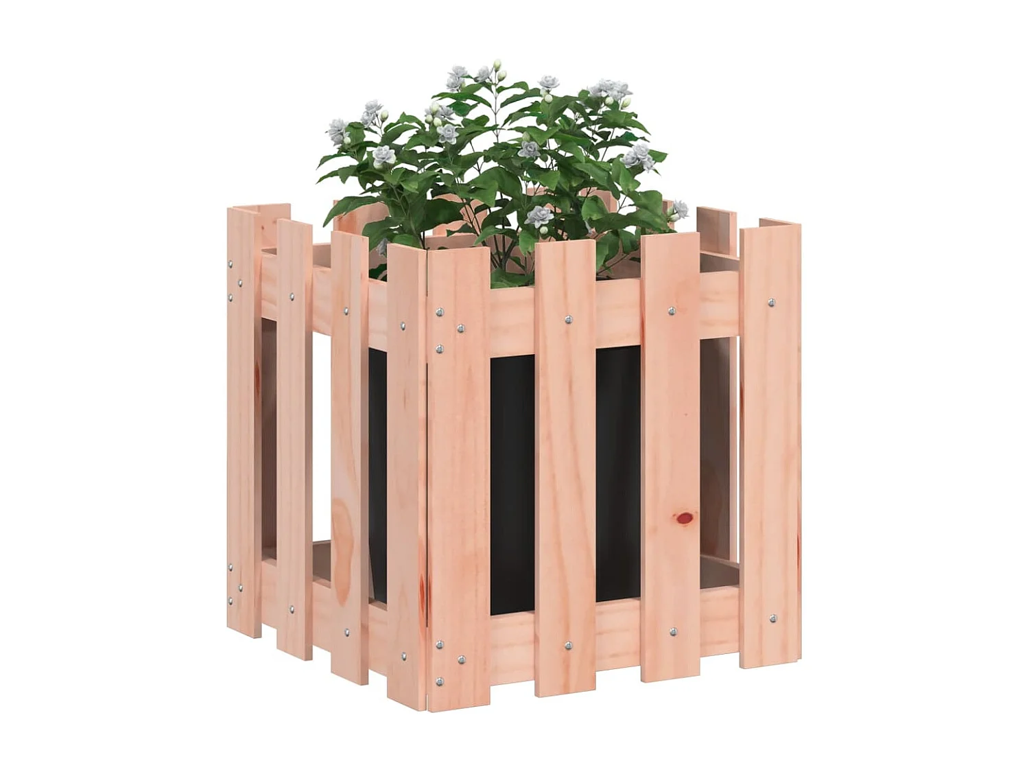 Jardinière avec design de clôture 40x40x40 cm Douglas massif