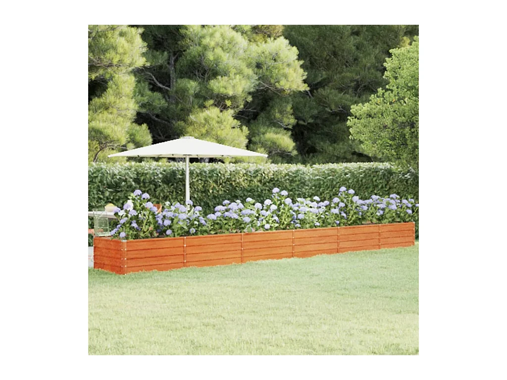 Canteiro de jardim 600x80x45 cm aço corten cor enferrujado