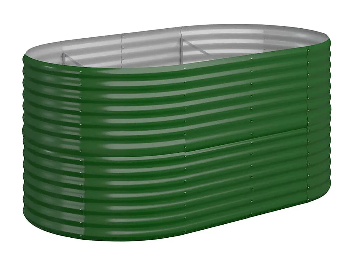 Jardinera arriate acero recubrimiento polvo verde 152x80x68 cm