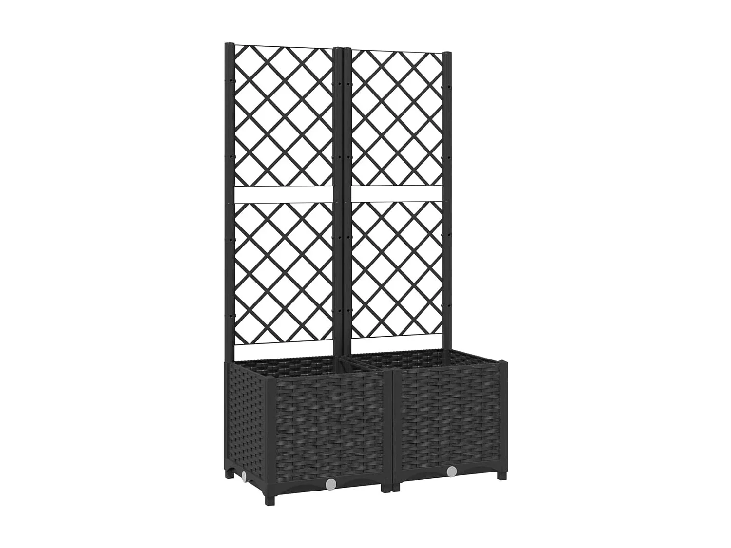 Vaso/floreira jardim c/ treliça 80x40x136 cm PP preto