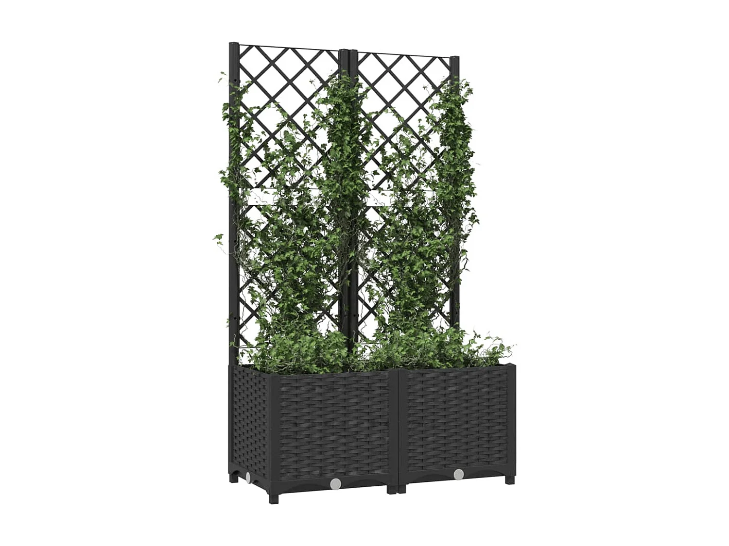 Vaso/floreira jardim c/ treliça 80x40x136 cm PP preto