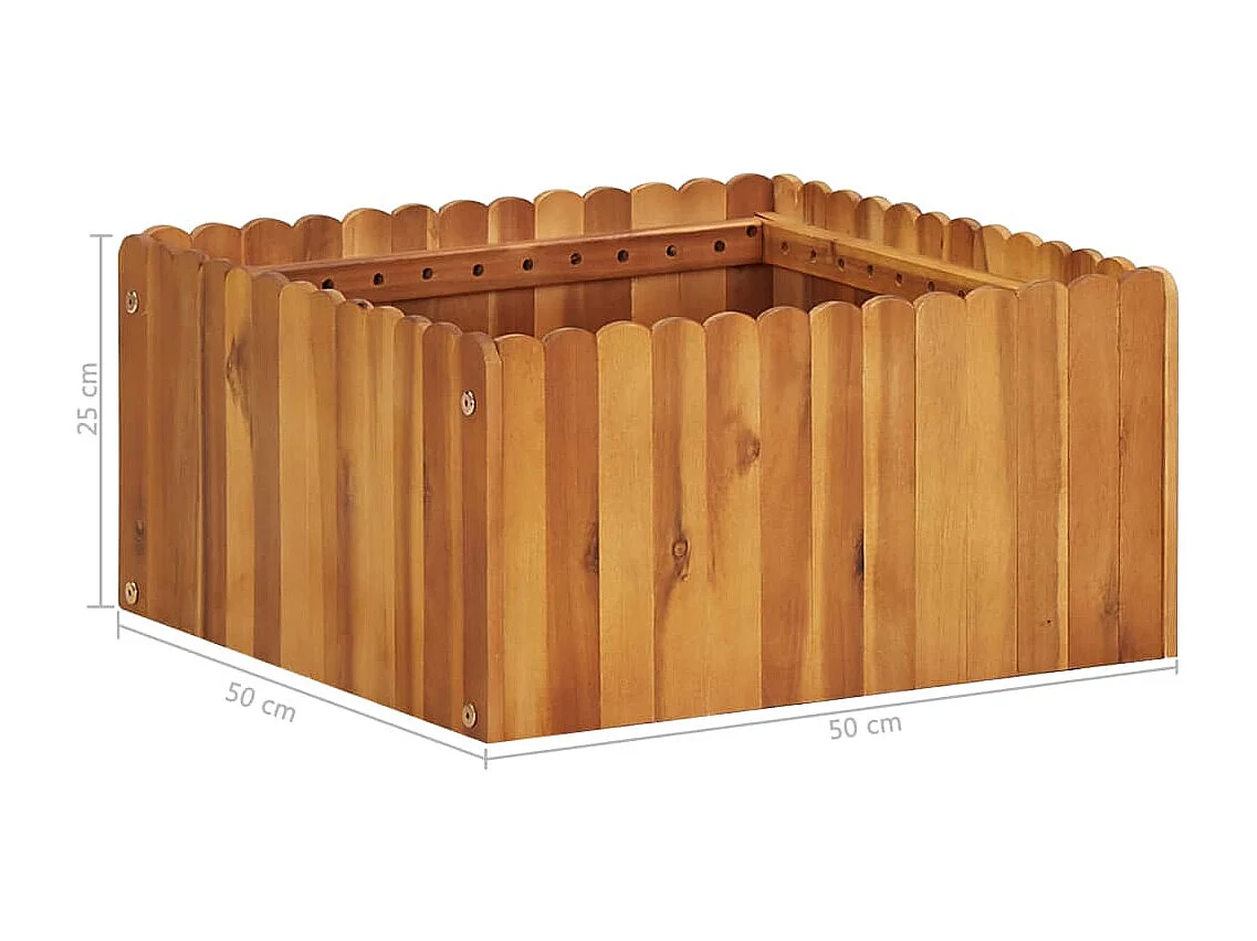 Lit surélevé de jardin 50x50x25 cm Bois massif d'acacia