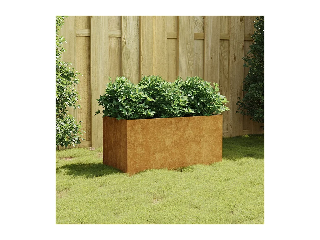 Maceta de acero corten 80x40x40 cm