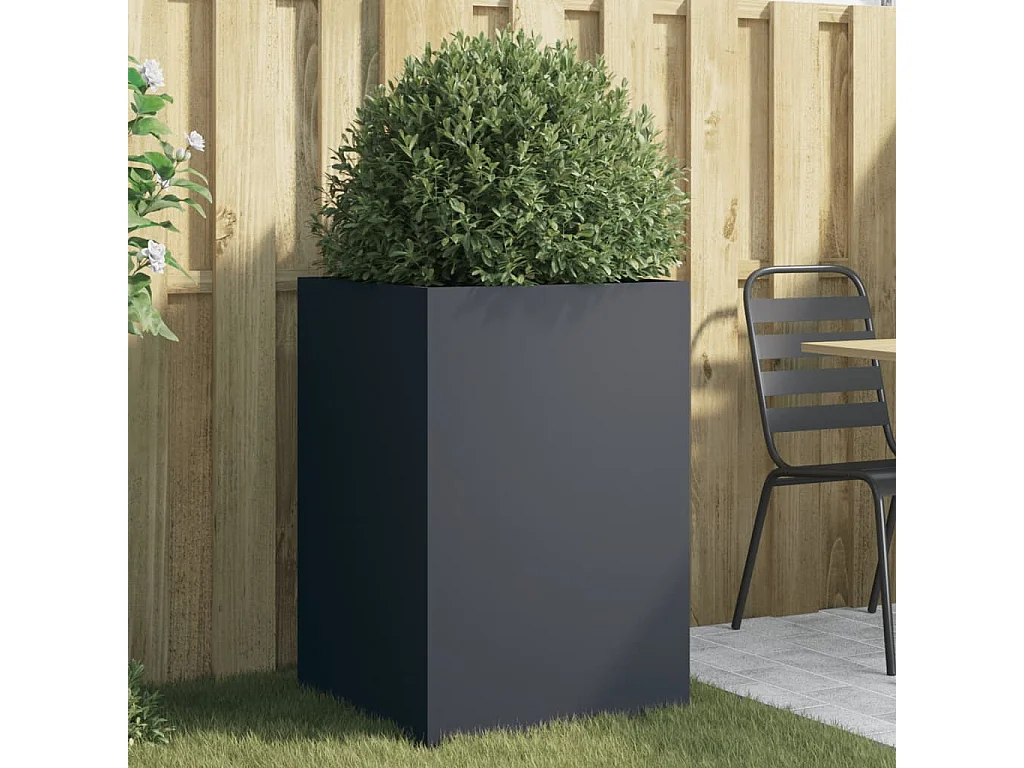 Jardinière anthracite 52x48x75 cm acier laminé à froid