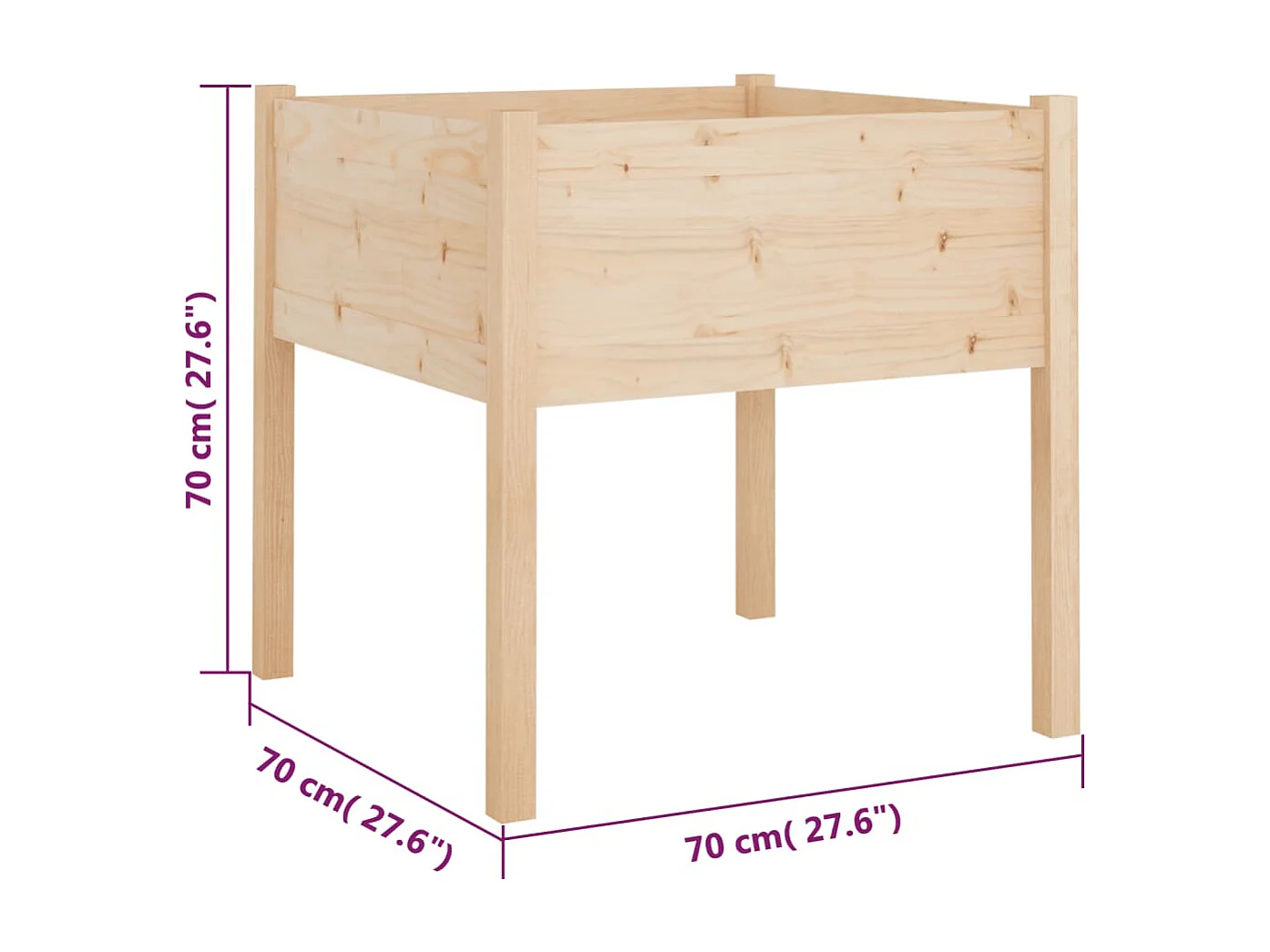 Jardinière d'extérieur 70x70x70 cm Bois de pin massif