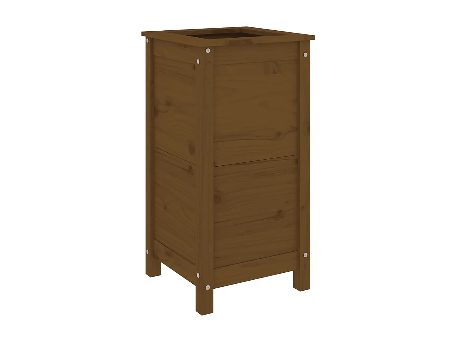 Jardinera madera maciza de pino marrón miel 40x40x78 cm