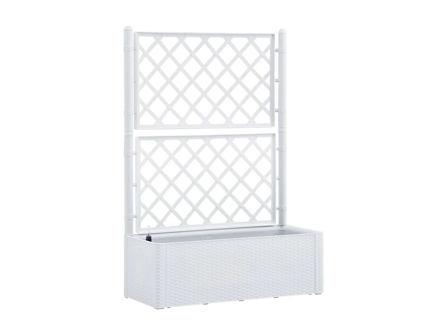 Lit surélevé de jardin et treillis et système d'arrosage Blanc