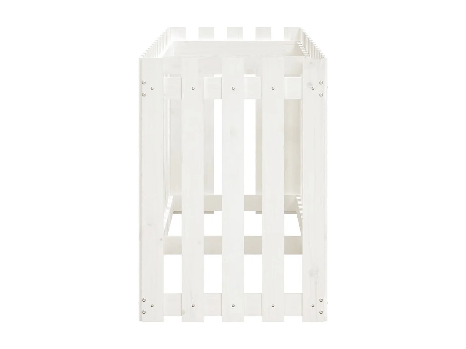 Arriate elevado jardín con valla madera pino blanco 200x50x70cm