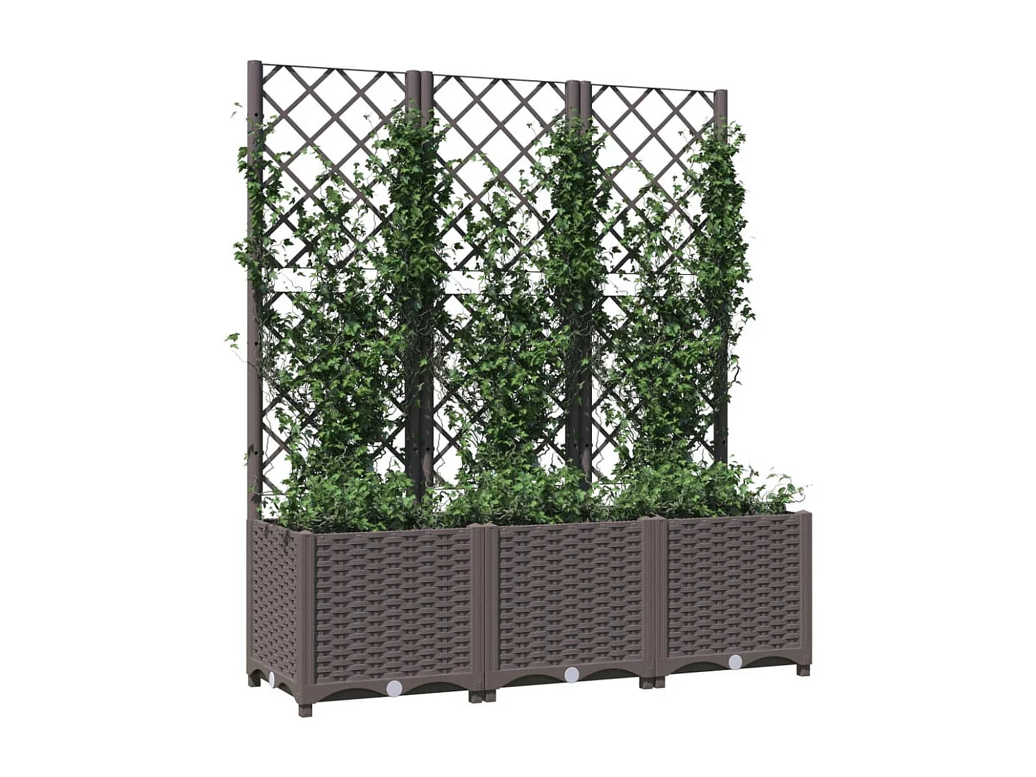 Vaso/floreira jardim c/ treliça 120x40x136 cm PP castanho