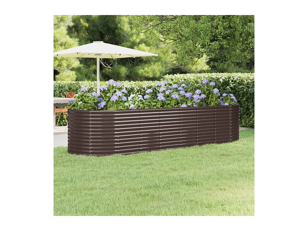 Lit surélevé de jardin Acier enduit de poudre marron