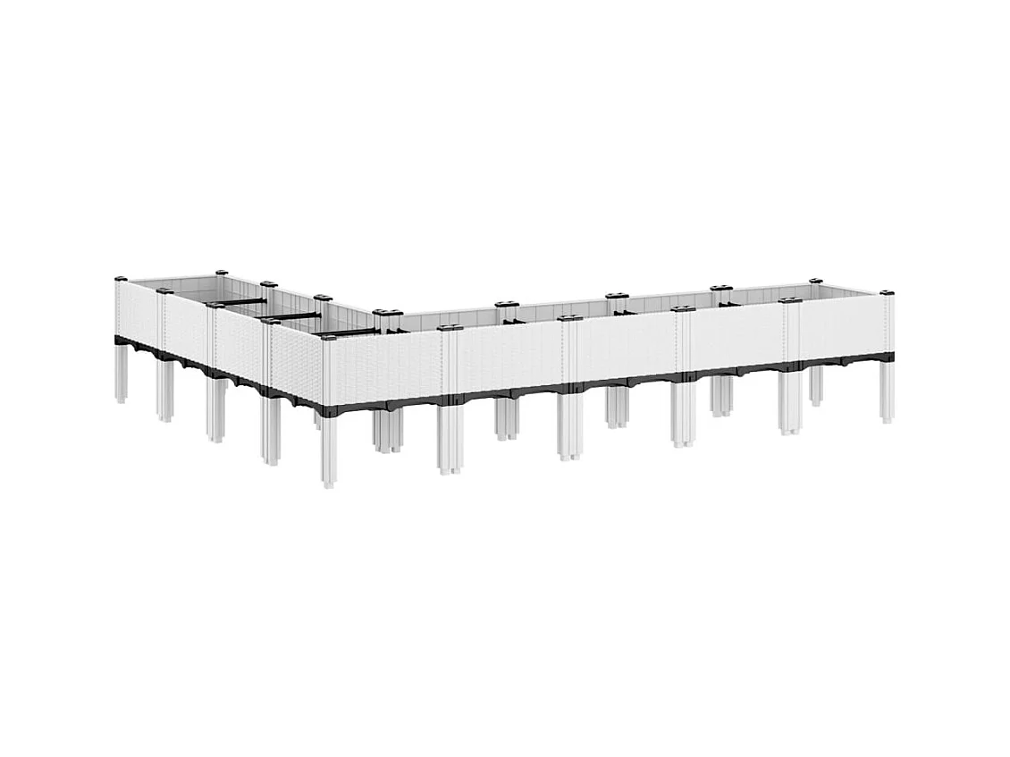 Jardinera con patas PP blanco 200x160x42 cm