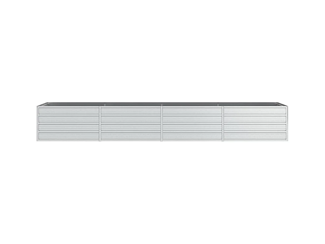 Lit surélevé de jardin 320x80x45 cm Acier galvanisé Argenté