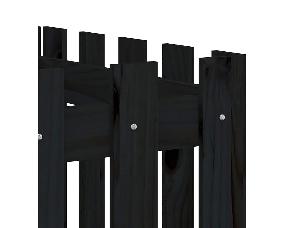 Arriate elevado jardín con valla madera pino negro 200x50x50cm